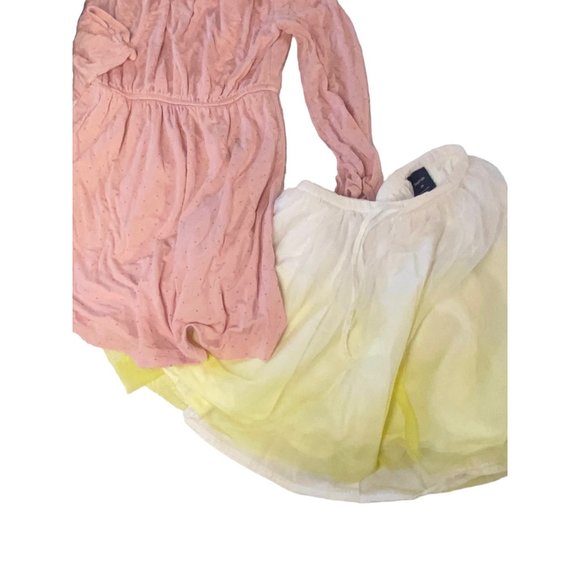 Girls Dress denim Skirt Lot Bundle Gap Pink Chambray yellow XS 4 5 - Picture 3 of 7